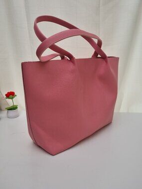 Indigo Pink Faux Leather Tote Bag | Large Shoulder Bag | Everyday Carryall